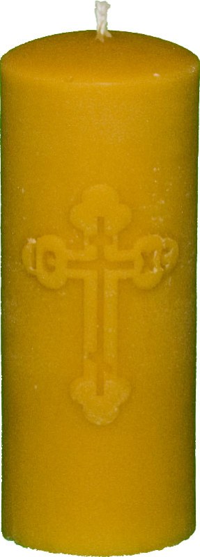 Bougie cire d'abeille croix orthodoxe 260Gr