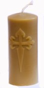 Bougie cire d'abeille croix de St Jacques 180Gr